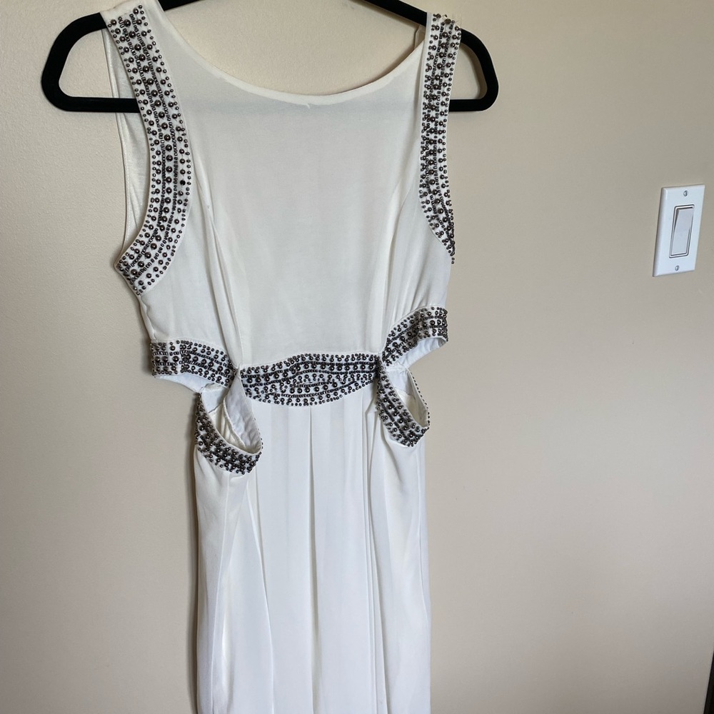 Off white stud embellished dress